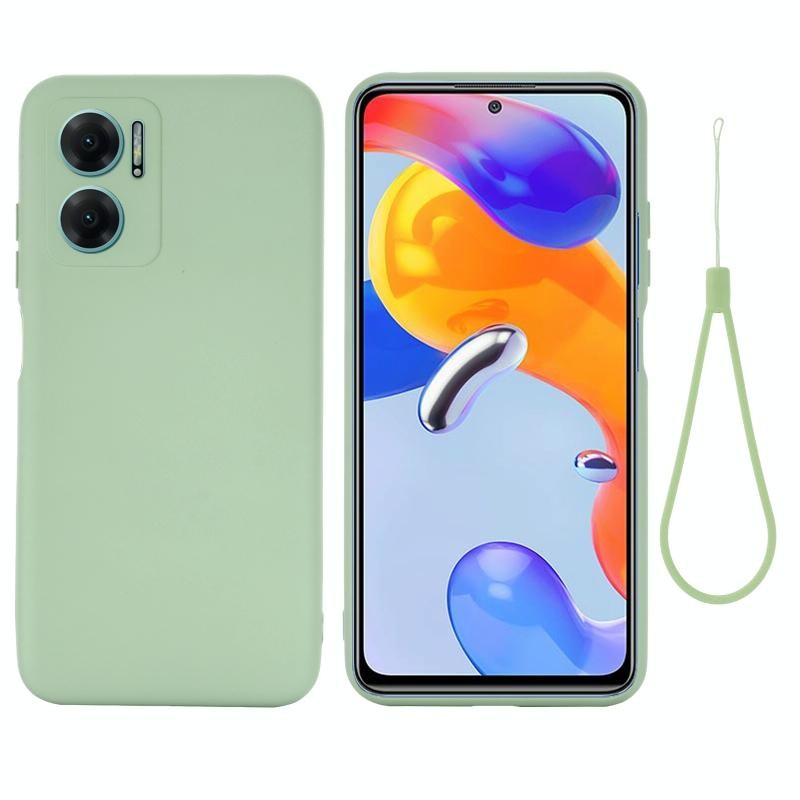 Xiaomi Redmi 10 5G Solid Color Liquid Silicone Dropproof Θήκη Σιλικόνης Green