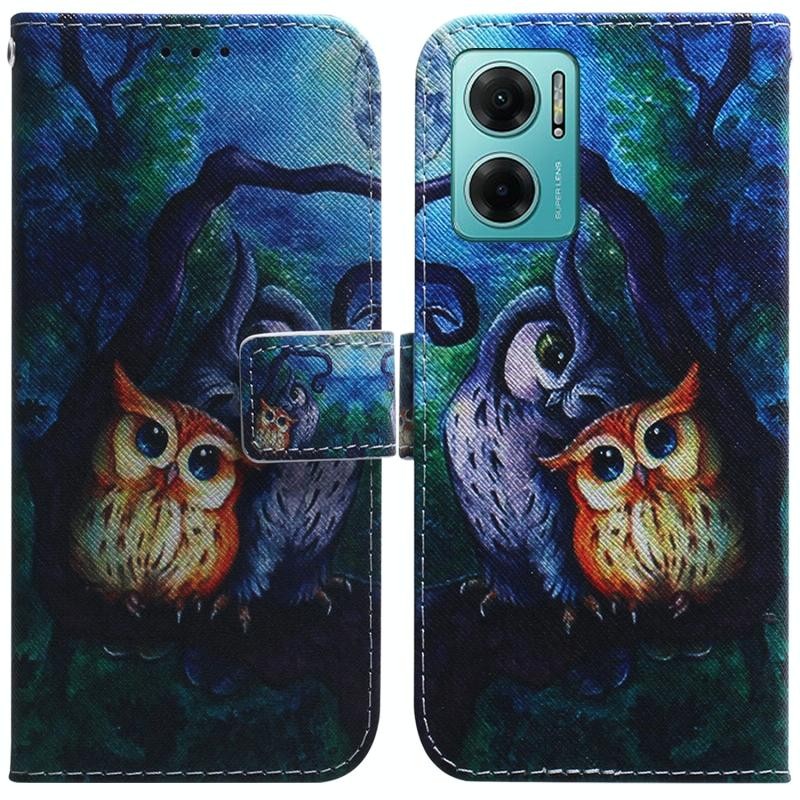 Xiaomi Redmi 10 5G Coloured Drawing Θήκη Πορτοφόλι Oil Painting Owl