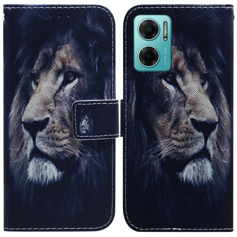 Xiaomi Redmi 10 5G Coloured Drawing Θήκη Πορτοφόλι Lion