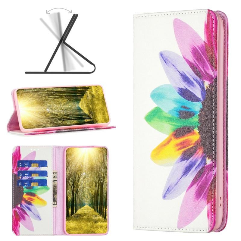 Xiaomi Redmi 10 5G Colored Drawing Θήκη Βιβλίο Sun Flower