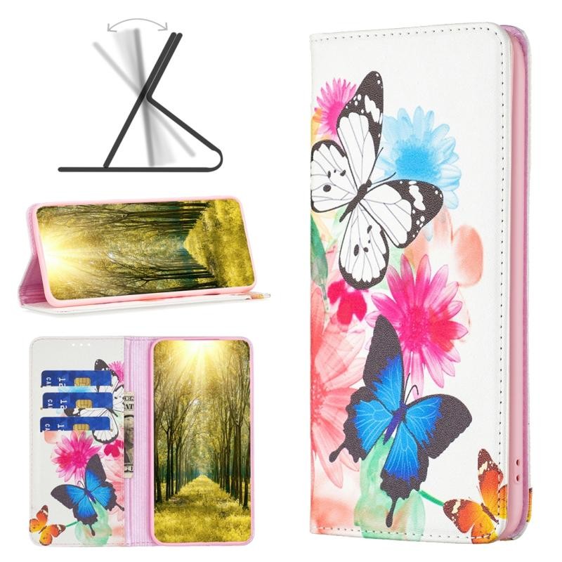 Xiaomi Redmi 10 5G Colored Drawing Θήκη Βιβλίο Two Butterflies