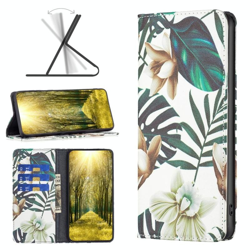 Xiaomi Redmi 10 5G Colored Drawing Θήκη Βιβλίο Red Leaves