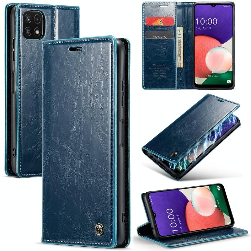 Samsung Galaxy A22 5G CaseMe 003 Lite Leather Θήκη Βιβλίο Blue
