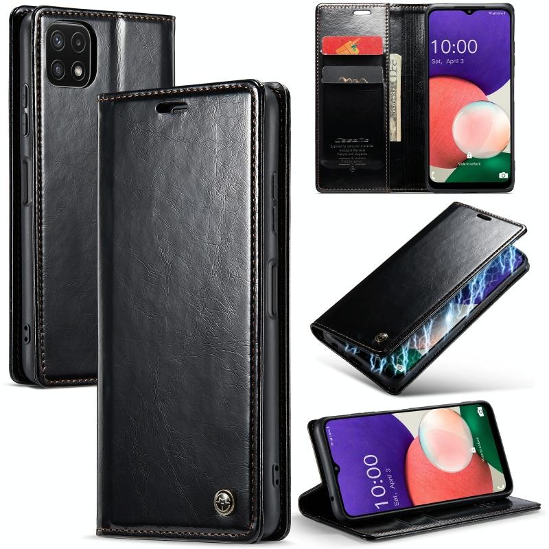 Samsung Galaxy A22 5G CaseMe 003 Lite Leather Θήκη Βιβλίο Black