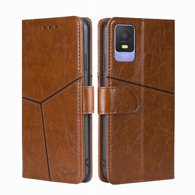TCL 403 Stitching Θήκη Πορτοφόλι Light Brown