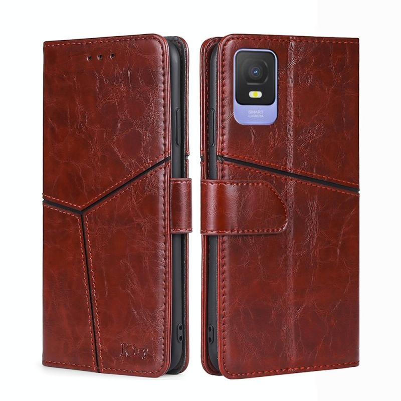 TCL 403 Stitching Θήκη Πορτοφόλι Dark Brown