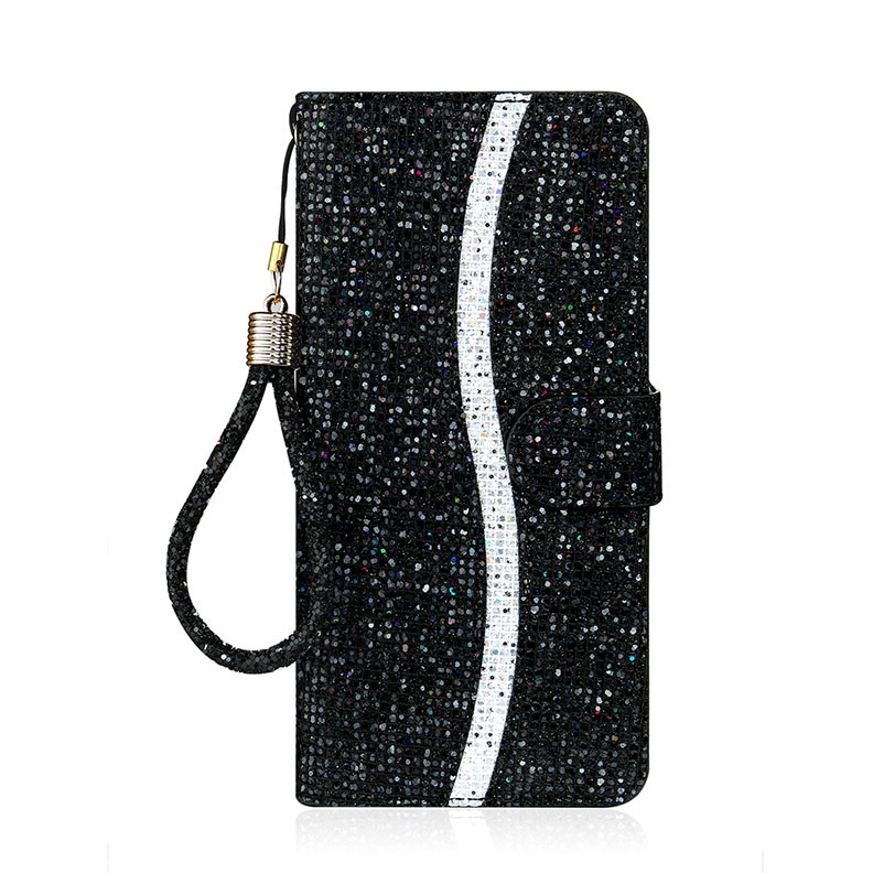 Samsung Galaxy A52/A52s Glitter Powder Θήκη Πορτοφόλι Black