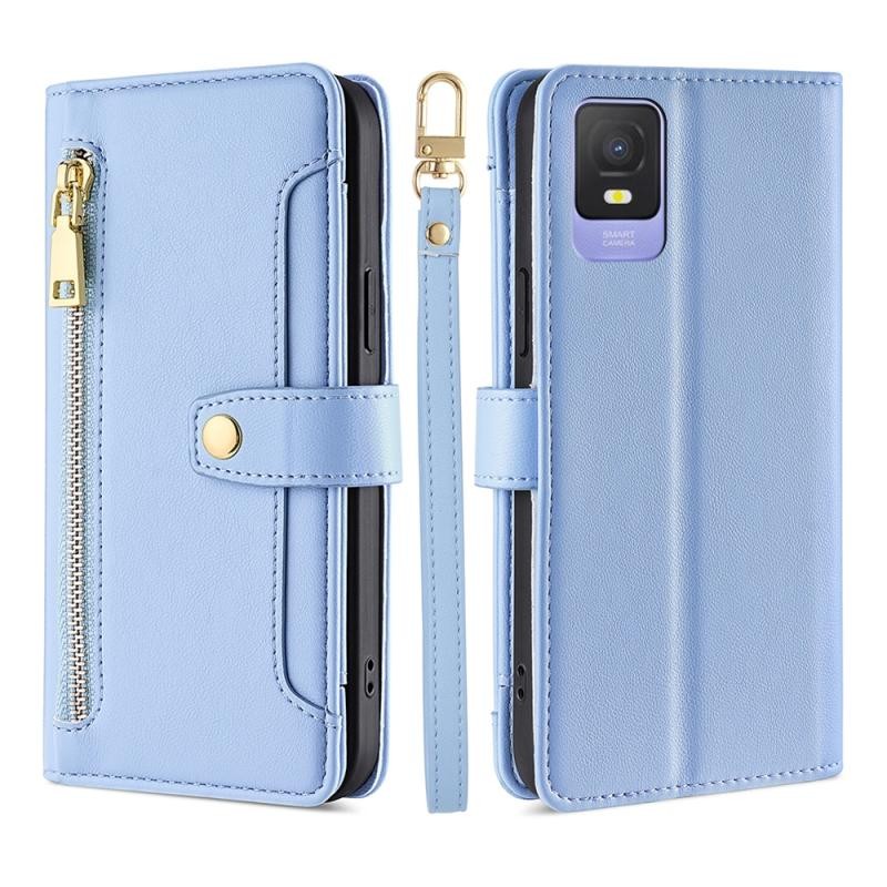 TCL 403 Zipper Θήκη Πορτοφόλι με Λουράκι Blue