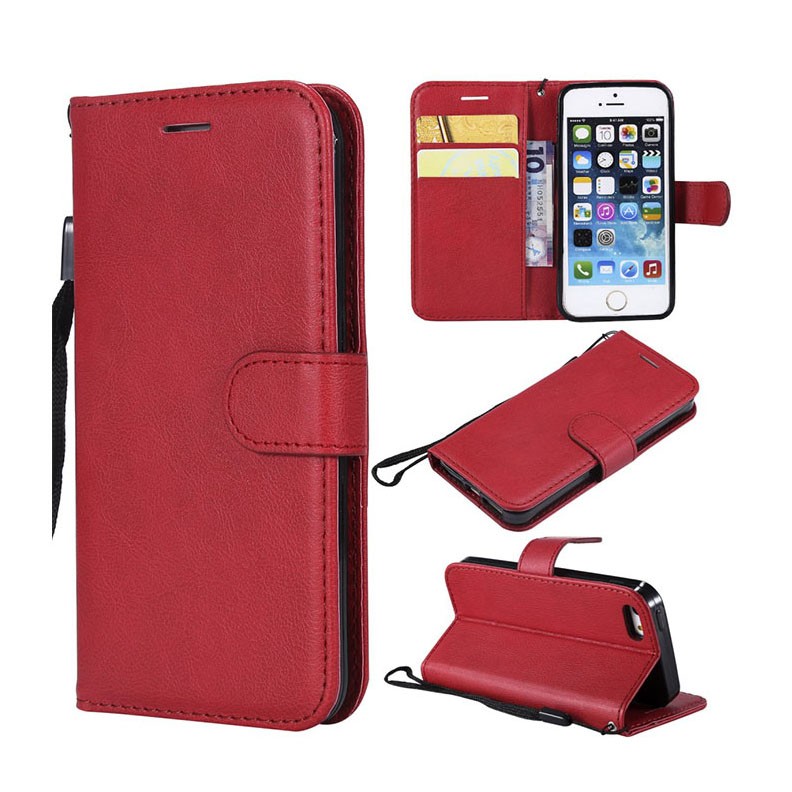 Apple iPhone SE/5s/5 Basic Θήκη Πορτοφόλι Red