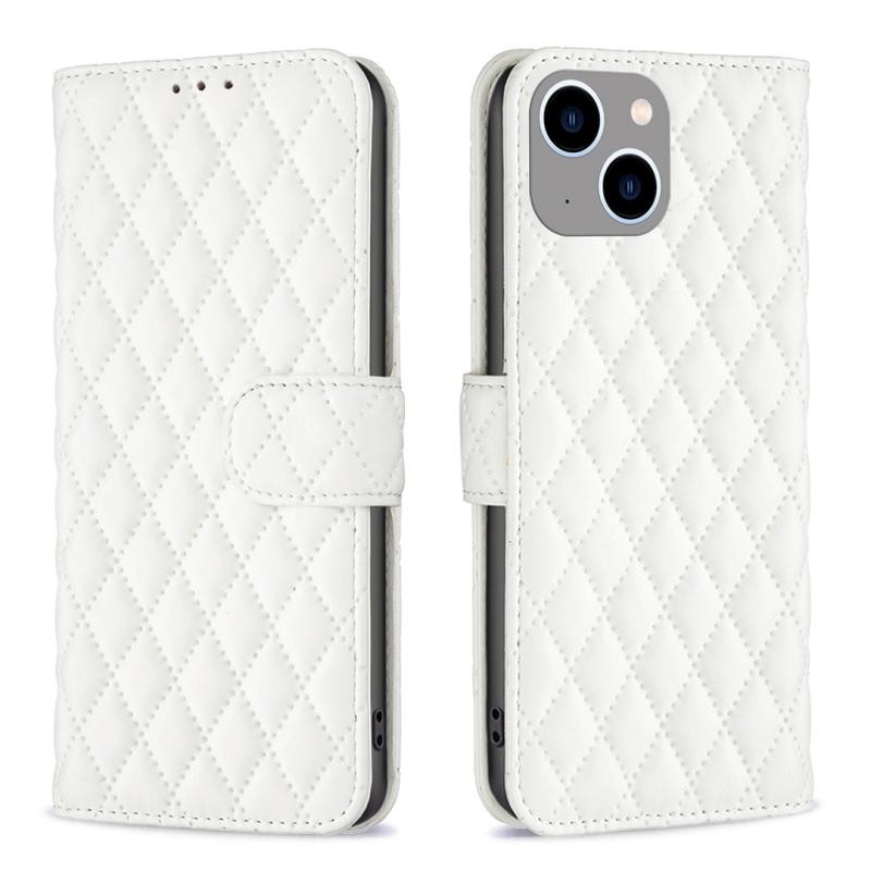 Apple iPhone 15 Plus Puff Rhombus Θήκη Πορτοφόλι White