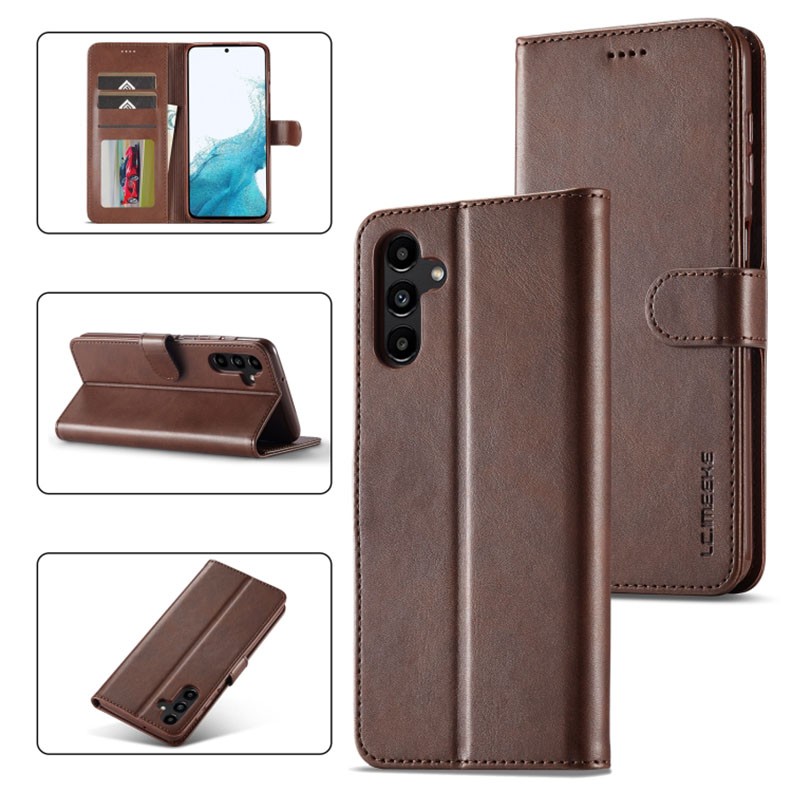 Samsung Galaxy S23 FE 5G LC.IMEEKE Calf Texture Θήκη Πορτοφόλι Coffee