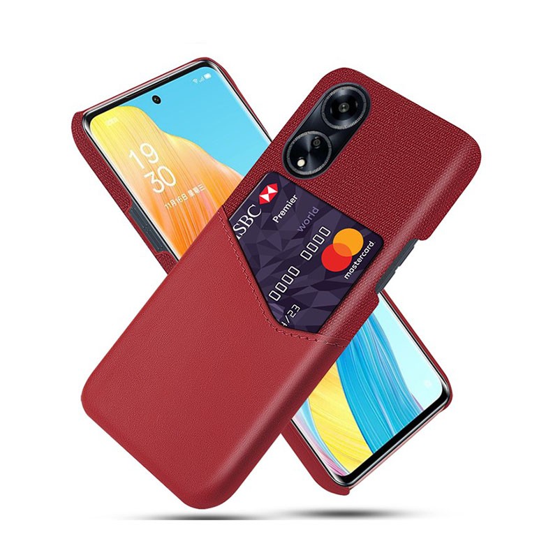 Oppo A98 Card Slot Σκληρή Θήκη Red