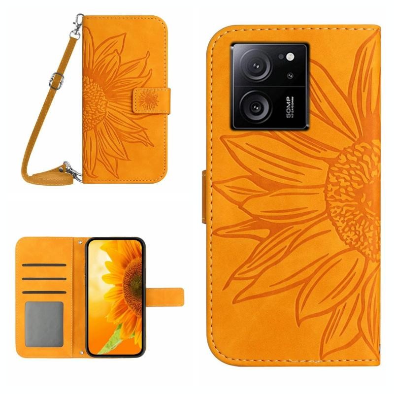 Xiaomi 13T / 13T Pro Sun Flower Θήκη Πορτοφόλι με Λουράκι Yellow