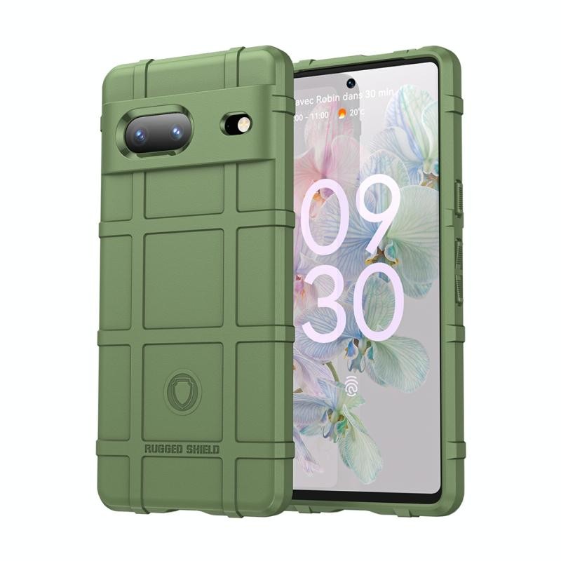 Google Pixel 8 5G Grid Design Σκληρή Θήκη Σιλικόνης Army Green