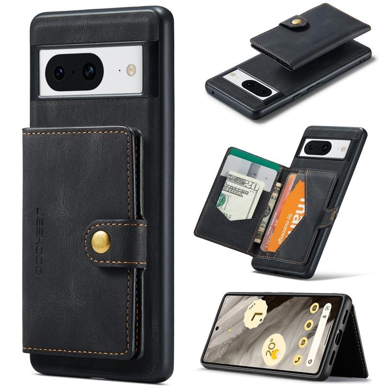 Google Pixel 8 5G JEEHOOD Retro Σκληρή Θήκη με Πορτοφόλι Black