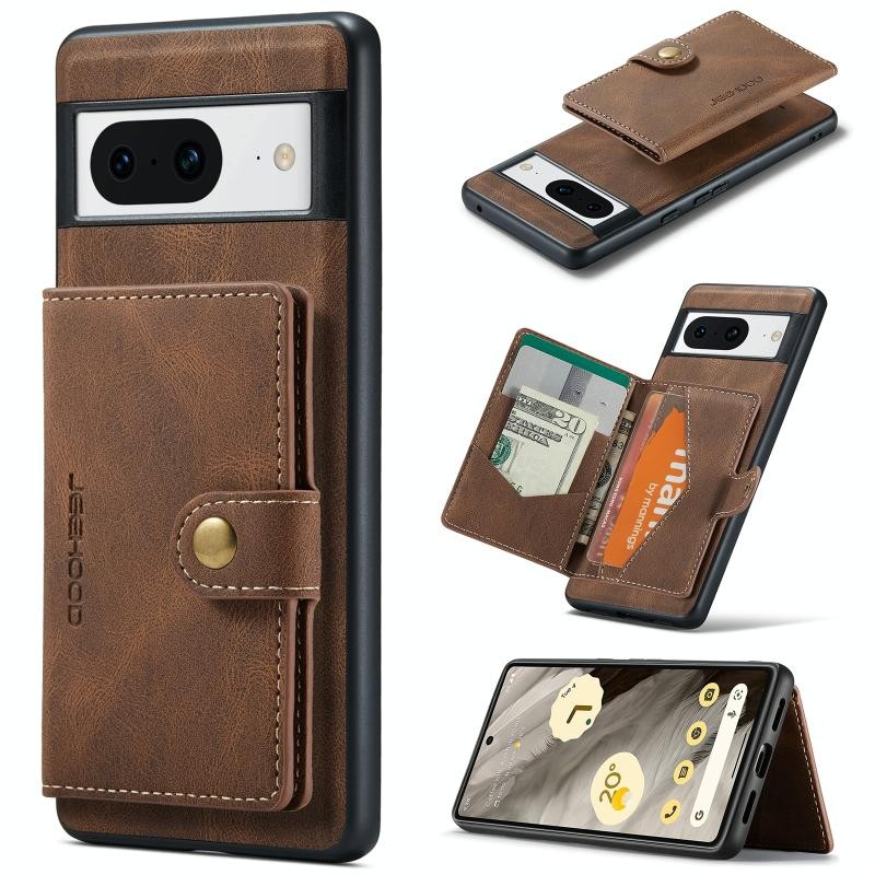 Google Pixel 8 5G JEEHOOD Retro Σκληρή Θήκη με Πορτοφόλι Brown