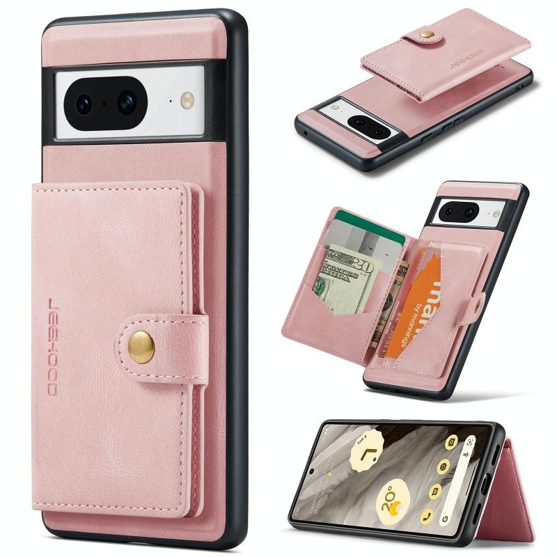 Google Pixel 8 5G JEEHOOD Retro Σκληρή Θήκη με Πορτοφόλι Pink