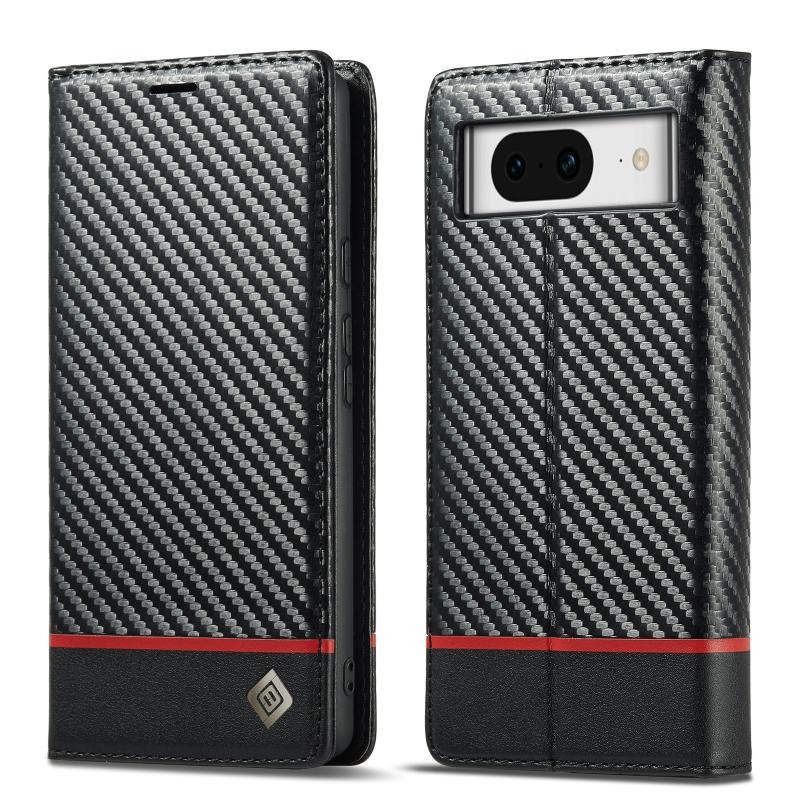 Google Pixel 8 5G LC.IMEEKE Carbon Fiber Θήκη Βιβλίο Horizontal Black