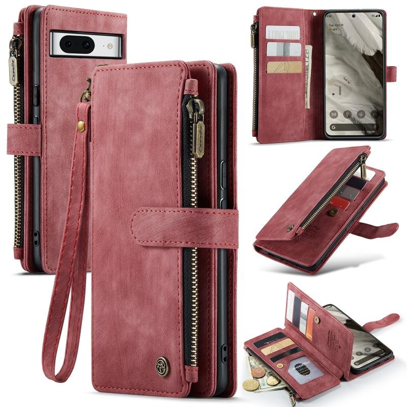 Google Pixel 8 5G CaseMe C30 Multifunctional Θήκη Πορτοφόλι Red