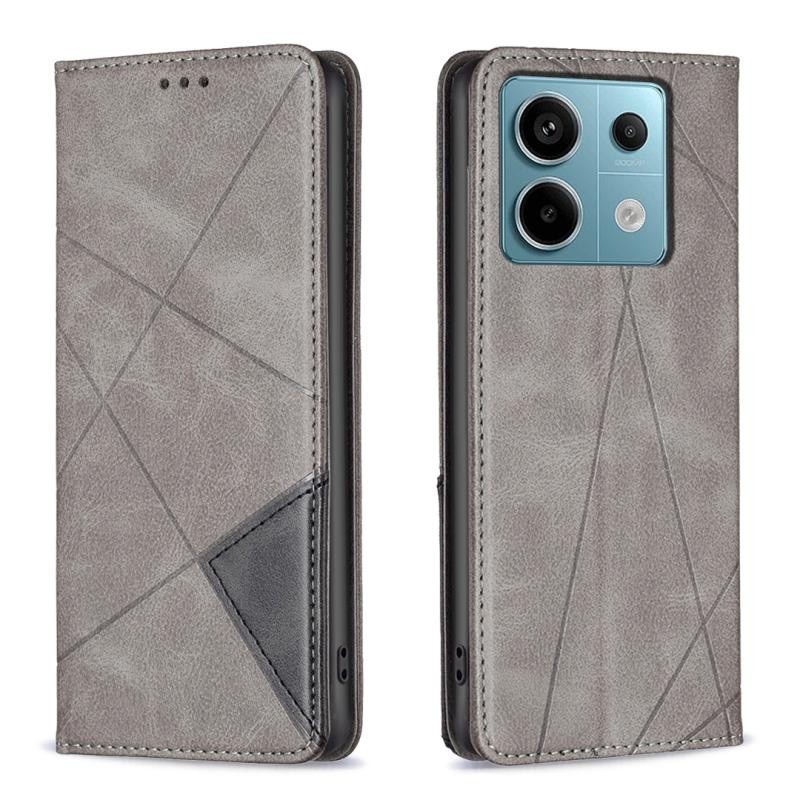 Xiaomi Redmi Note 13 Pro 5G/Poco X6 5G Lines Θήκη Πορτοφόλι Grey