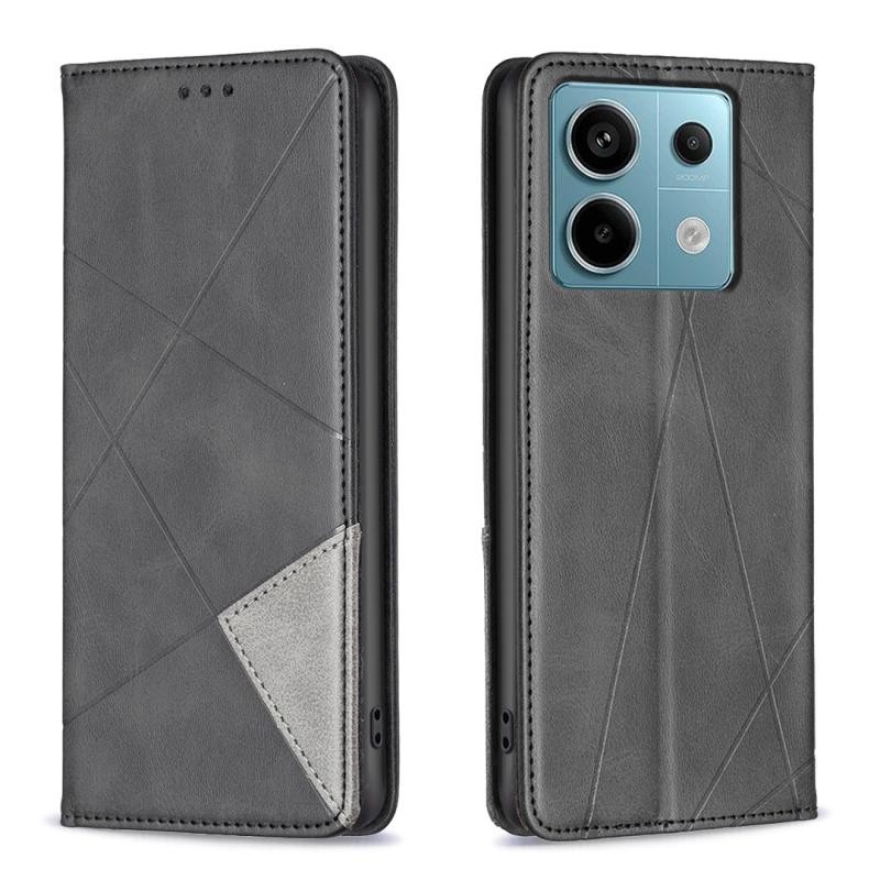 Xiaomi Redmi Note 13 Pro 5G/Poco X6 5G Lines Θήκη Πορτοφόλι Black