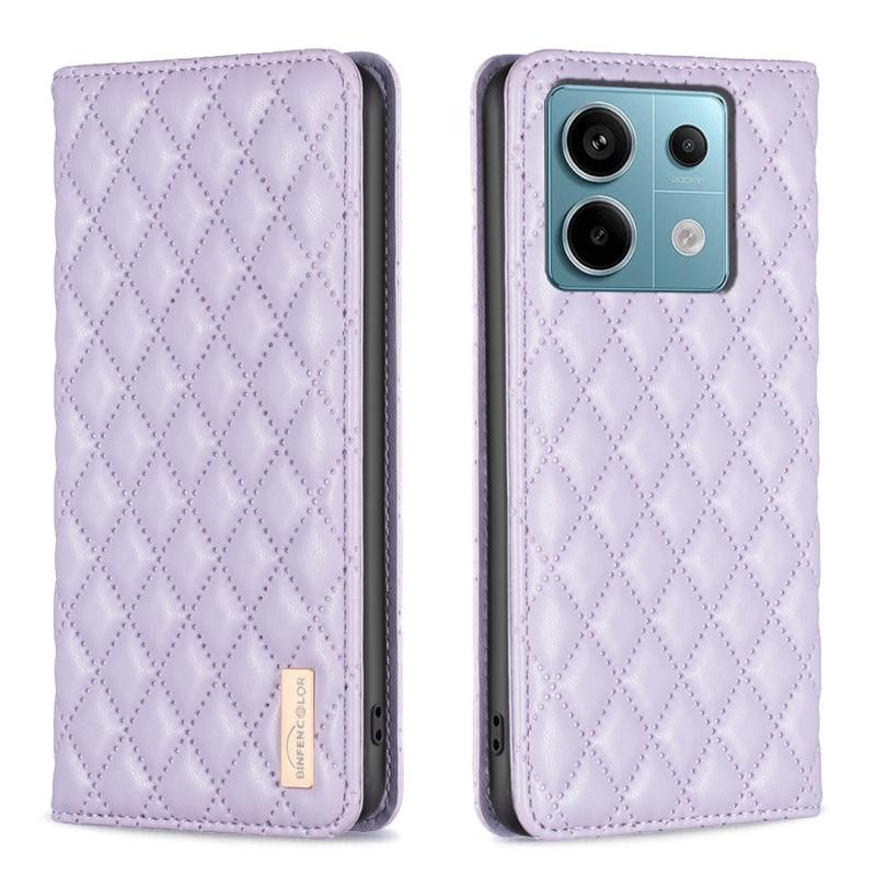 Xiaomi Redmi Note 13 Pro 5G/Poco X6 5G Puff Rhombus Θήκη Βιβλίο Purple