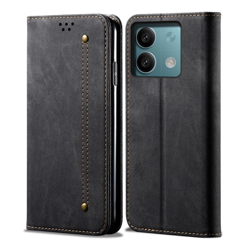 Xiaomi Redmi Note 13 Pro 5G/Poco X6 5G Denim Texture Θήκη Βιβλίο Black