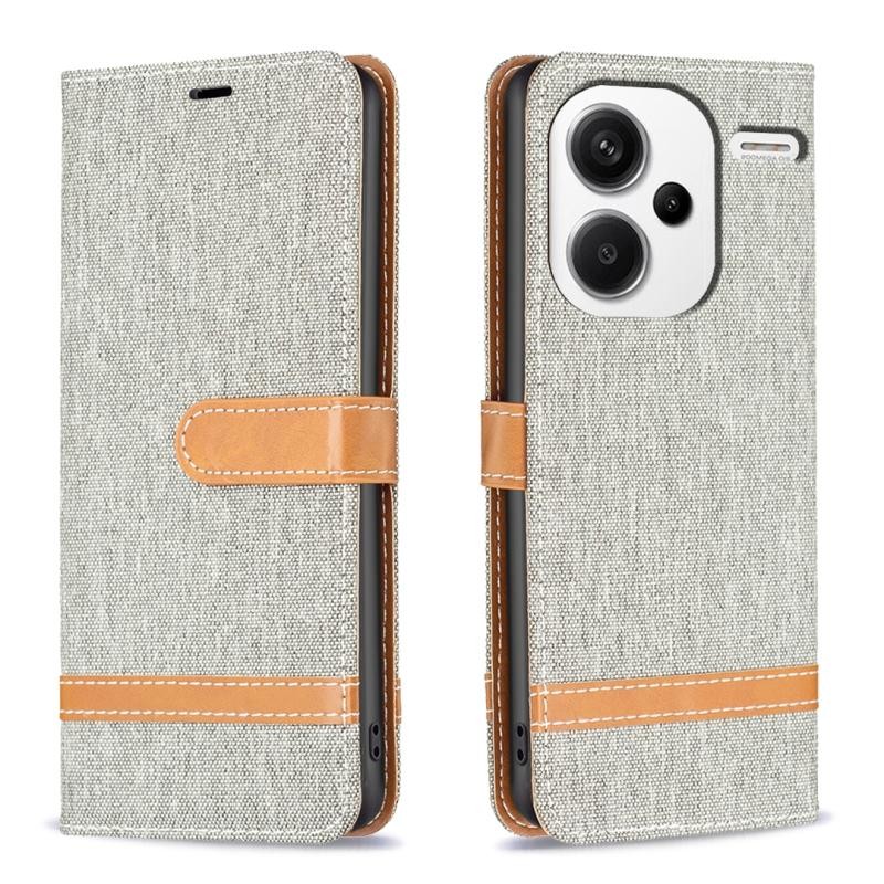 Xiaomi Redmi Note 13 Pro Plus 5G Color Denim Θήκη Πορτοφόλι Grey