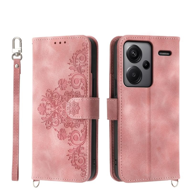 Xiaomi Redmi Note 13 Pro Plus 5G Flower Embossed Θήκη Πορτοφόλι Pink