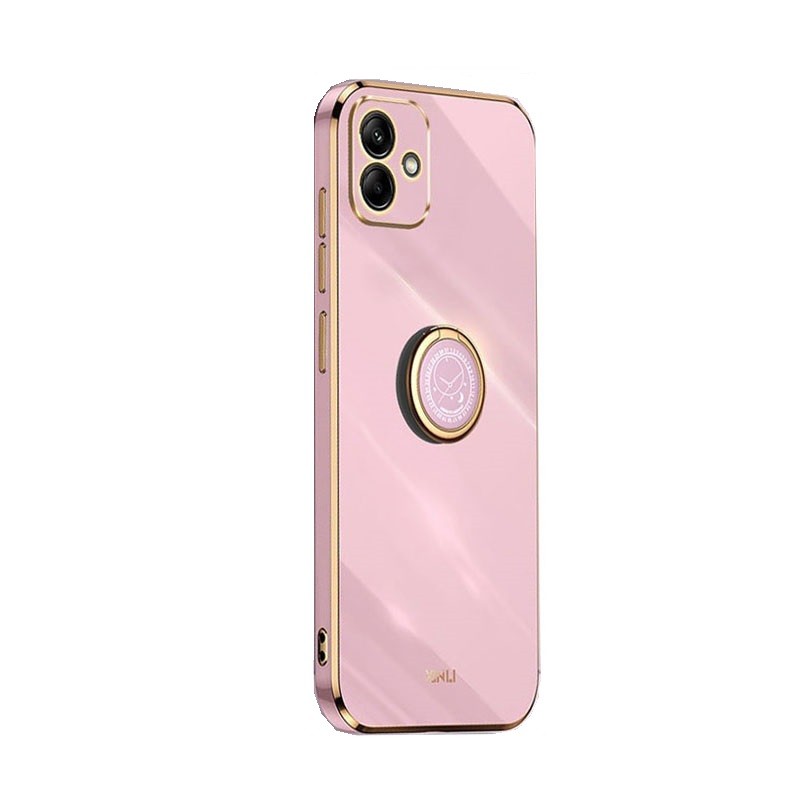 Samsung Galaxy A05 XINLI Straight Θήκη Σιλικόνης με Δαχτυλίδι Cherry Purple