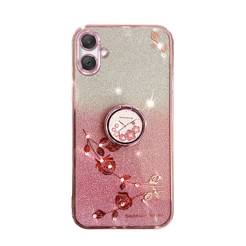 Samsung Galaxy A05 Gradient Glitter Θήκη Σιλικόνης με Δαχτυλίδι Rose Gold