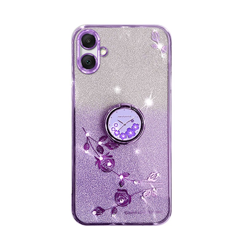 Samsung Galaxy A05 Gradient Glitter Θήκη Σιλικόνης με Δαχτυλίδι Purple