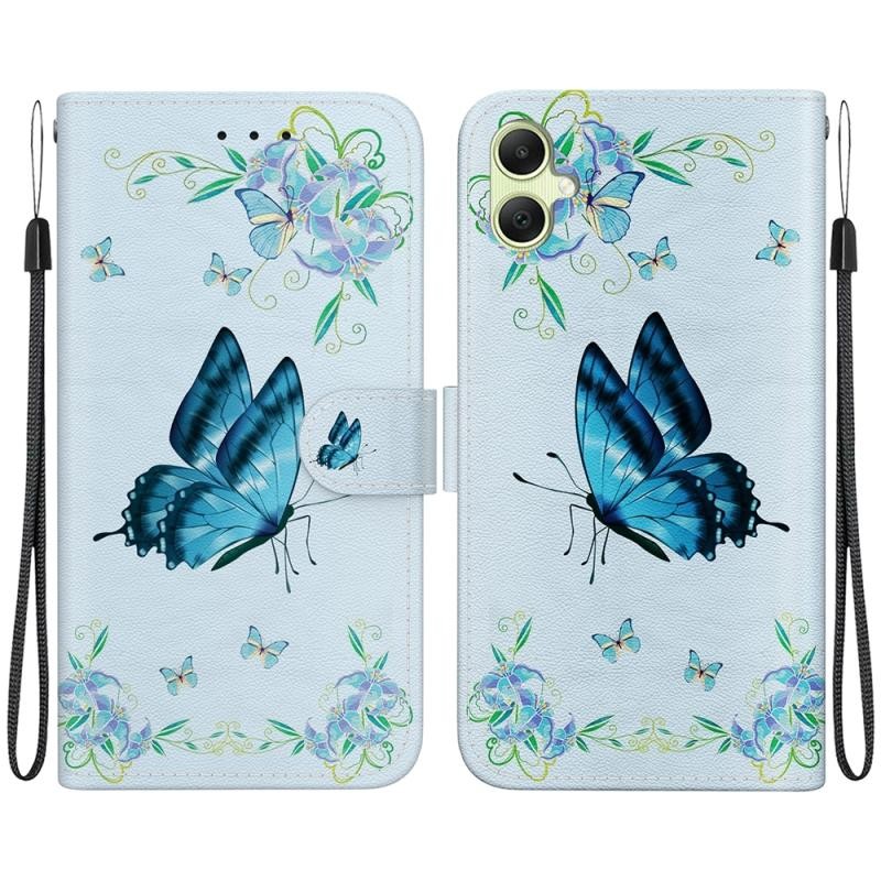 Samsung Galaxy A05 Crystal 3D Θήκη Πορτοφόλι Blue Pansies