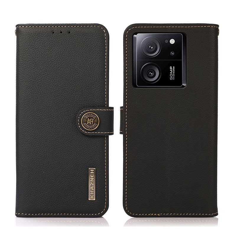 Xiaomi 13T / 13T Pro KHAZNEH Custer Leather Θήκη Πορτοφόλι Black