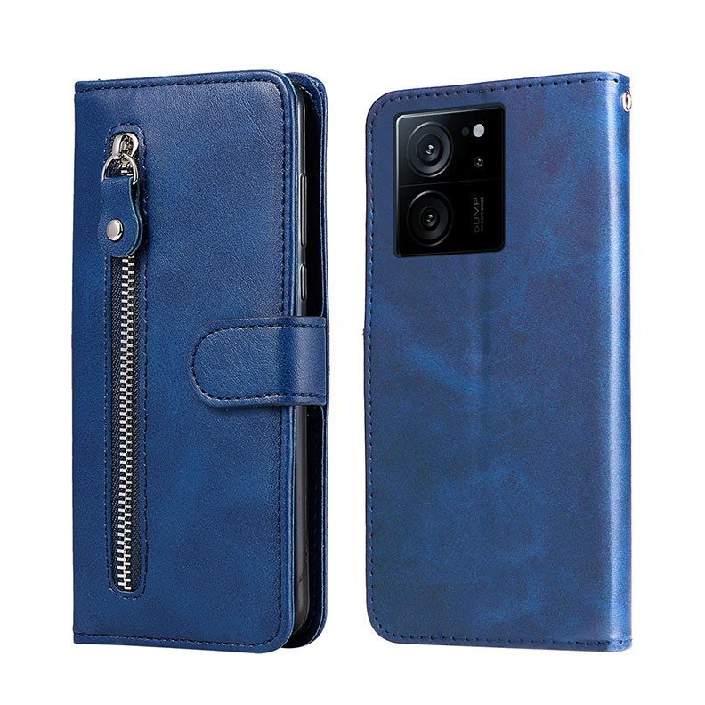 Xiaomi 13T / 13T Pro Zipper Θήκη Πορτοφόλι Blue