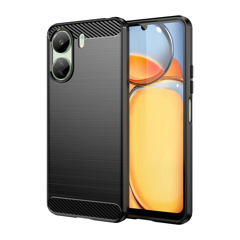 Xiaomi Redmi 13C/Poco C65 Carbon Fiber Θήκη Σιλικόνης Black
