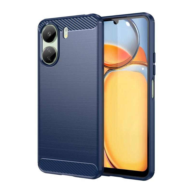 Xiaomi Redmi 13C/Poco C65 Carbon Fiber Θήκη Σιλικόνης Blue