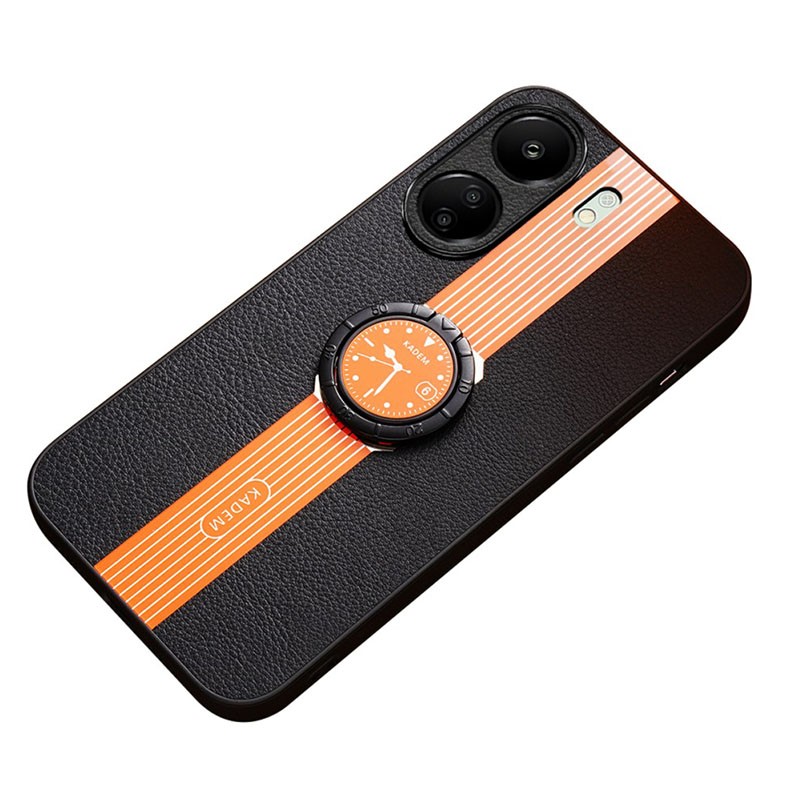 Xiaomi Redmi 13C/Poco C65 KADEM Ring Kickstand Σκληρή Θήκη με Δαχτυλίδι Orange