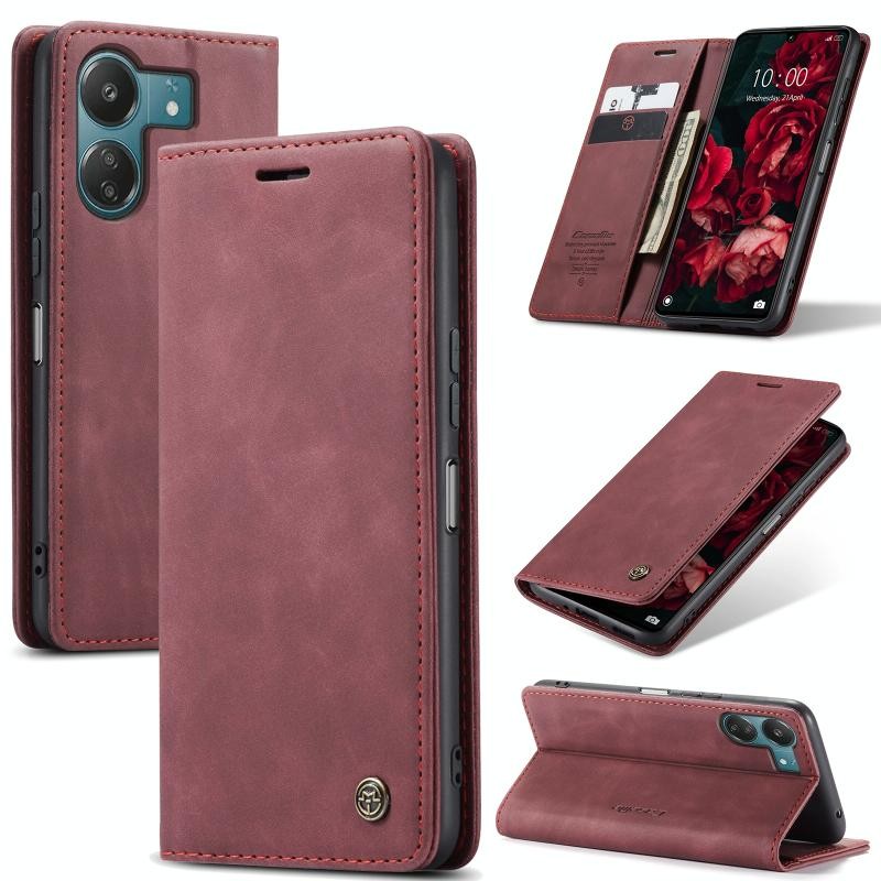 Xiaomi Redmi 13C/Poco C65 CaseMe 013 Retro Θήκη Βιβλίο Wine Red