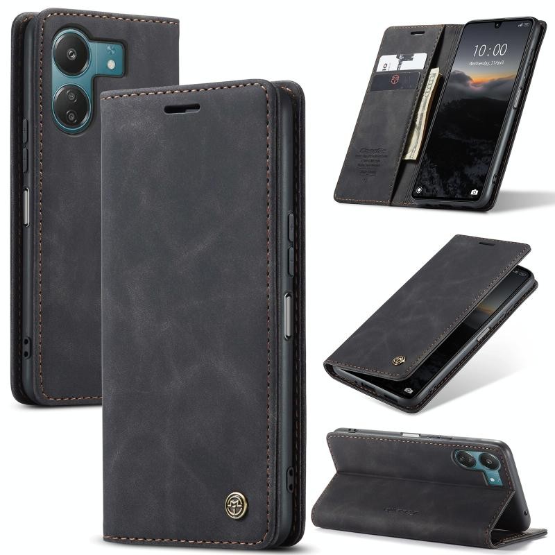 Xiaomi Redmi 13C/Poco C65 CaseMe 013 Retro Θήκη Βιβλίο Black