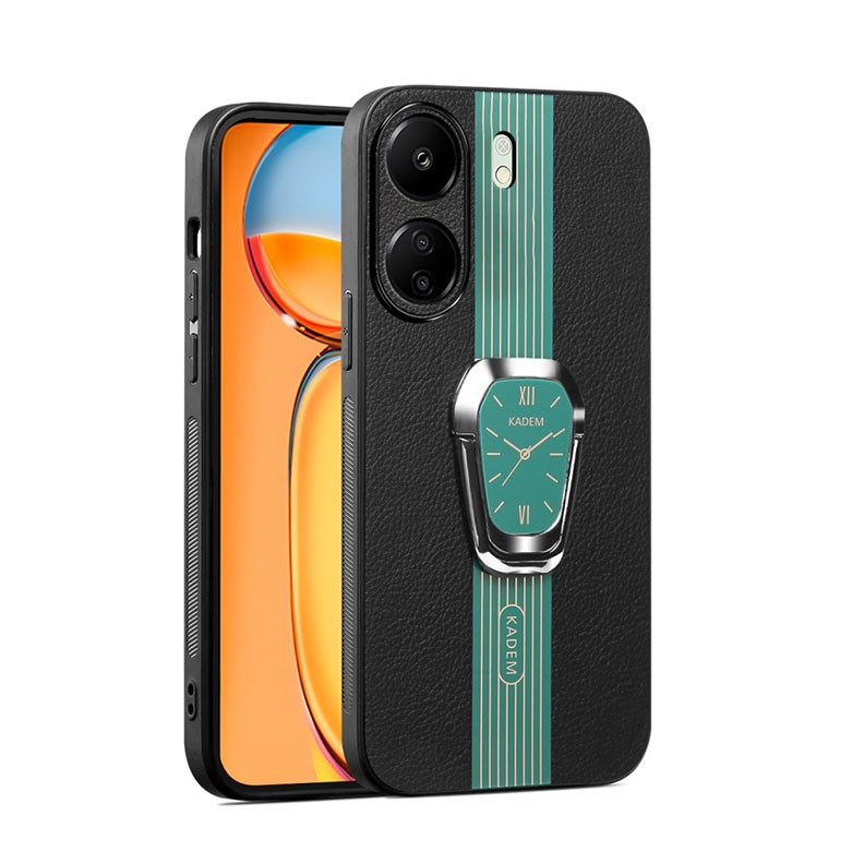 Xiaomi Redmi 13C/Poco C65 KADEM Ring Kickstand Σκληρή Θήκη με Δαχτυλίδι Green