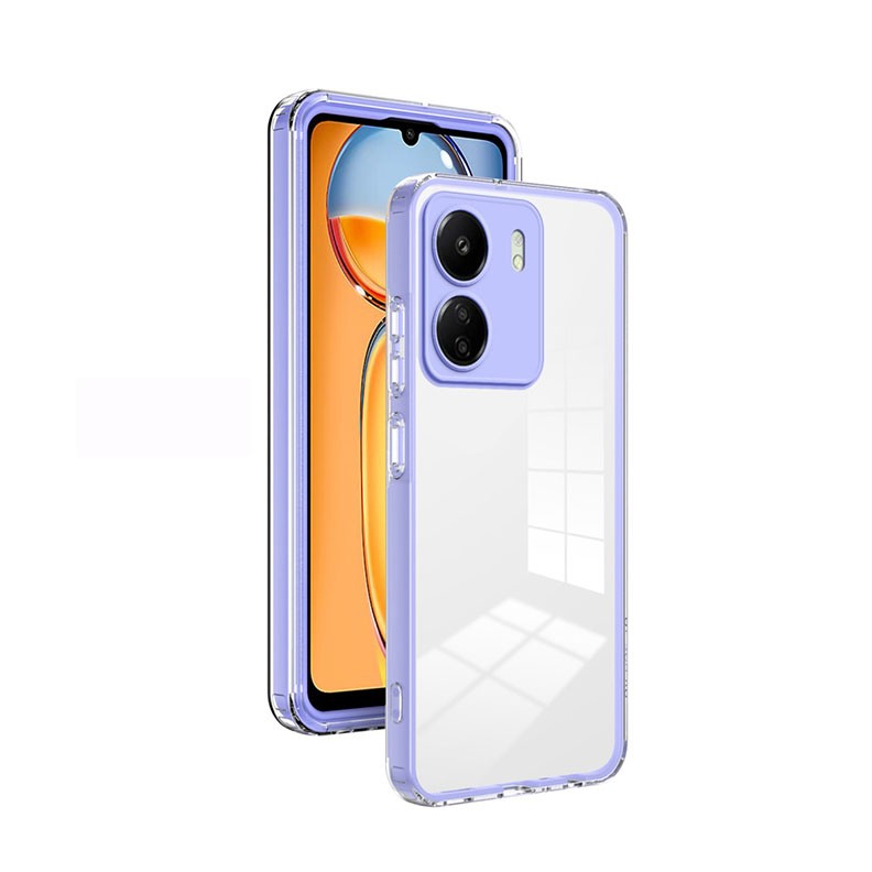 Xiaomi Redmi 13C/Poco C65 Color Frame Διάφανη Θήκη Σιλικόνης Purple