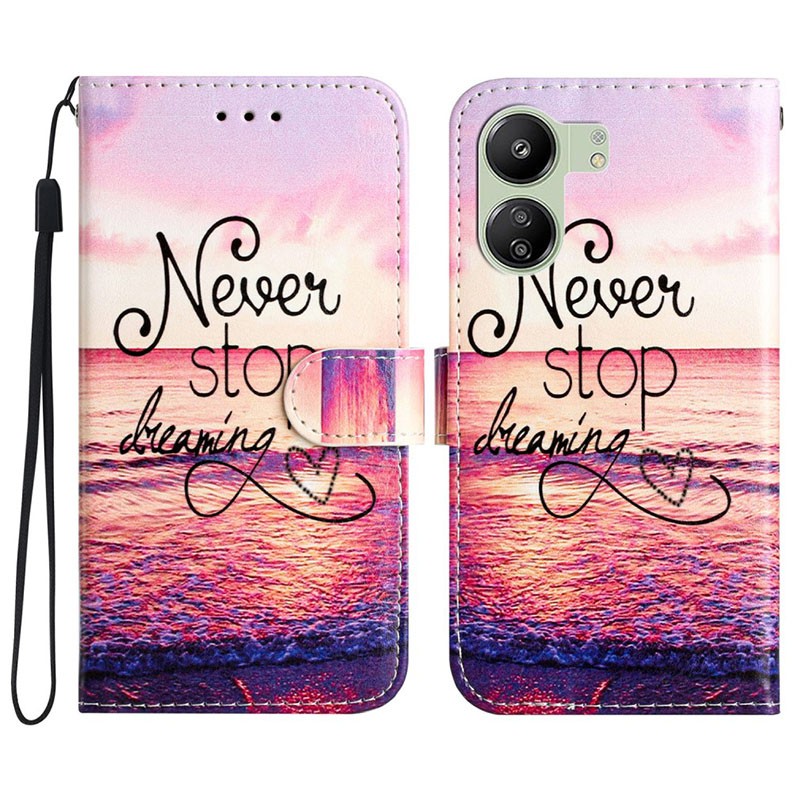 Xiaomi Redmi 13C/Poco C65 Colored Drawing Θήκη Πορτοφόλι Never Stop Dreaming