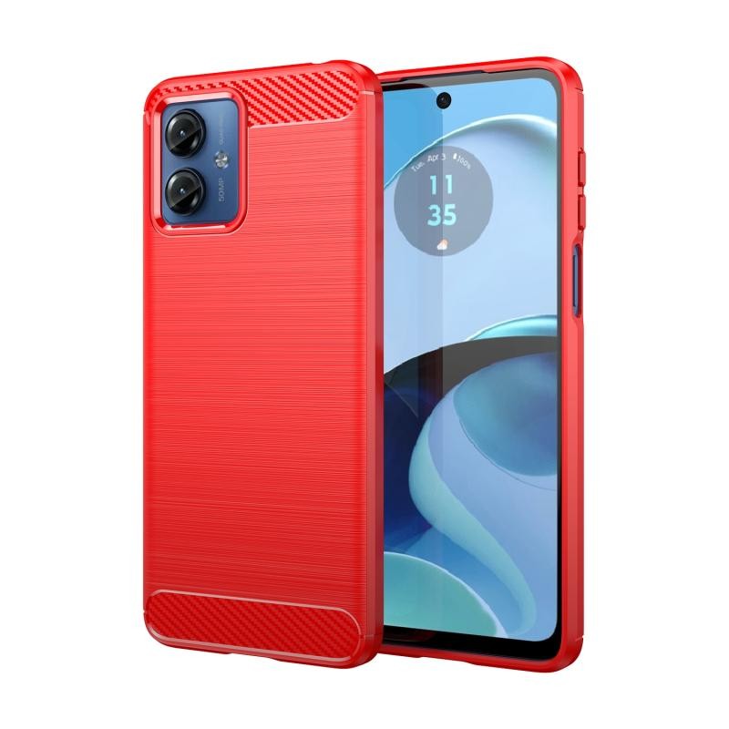 Motorola Moto G14 Brushed Carbon Θήκη Σιλικόνης Red