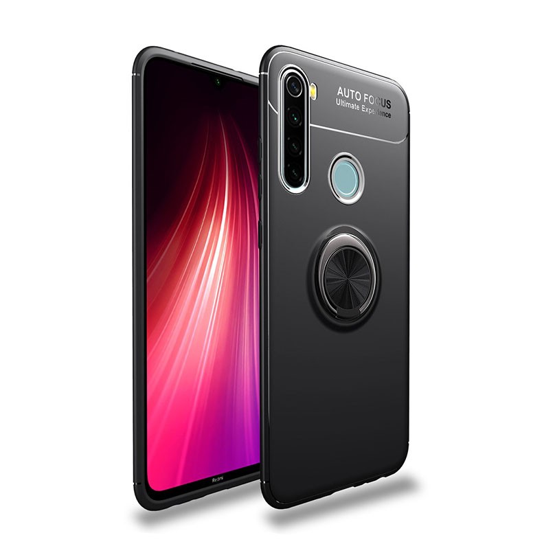 Xiaomi Redmi Note 8 Metal Ring Θήκη Σιλικόνης με Δαχτυλίδι Black