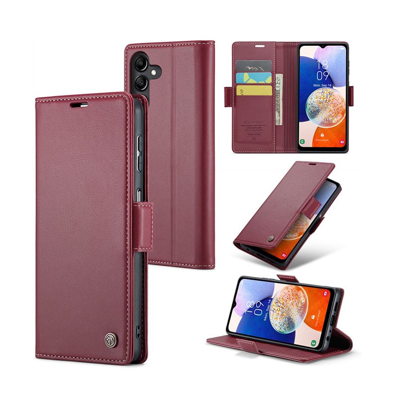 Samsung Galaxy A14 5G CaseMe 023 Luminus Θήκη Πορτοφόλι Wine Red