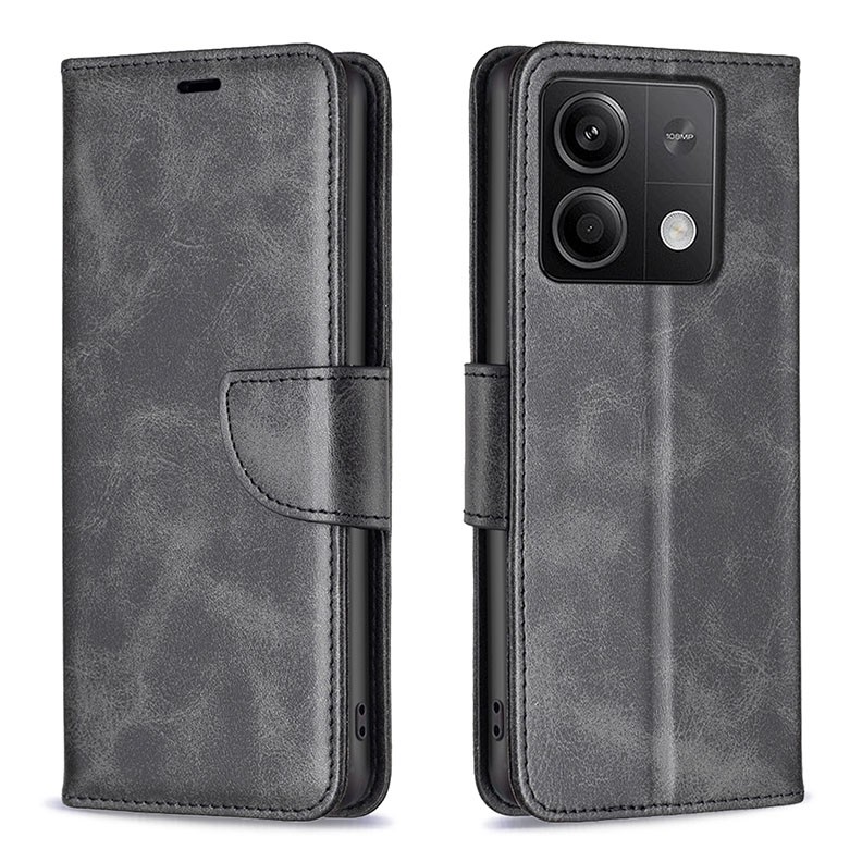Xiaomi Redmi Note 13 4G Lambskin Texture Θήκη Πορτοφόλι Black