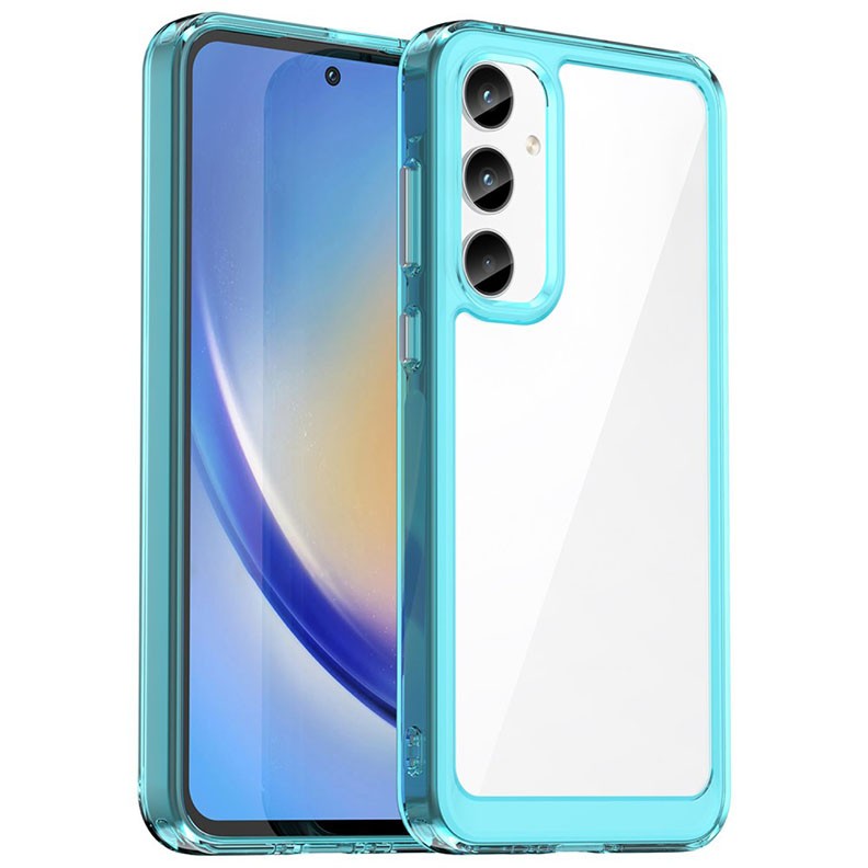 Samsung Galaxy A35 5G Clear Acrylic Σκληρή Θήκη Σιλικόνης Transparent Blue