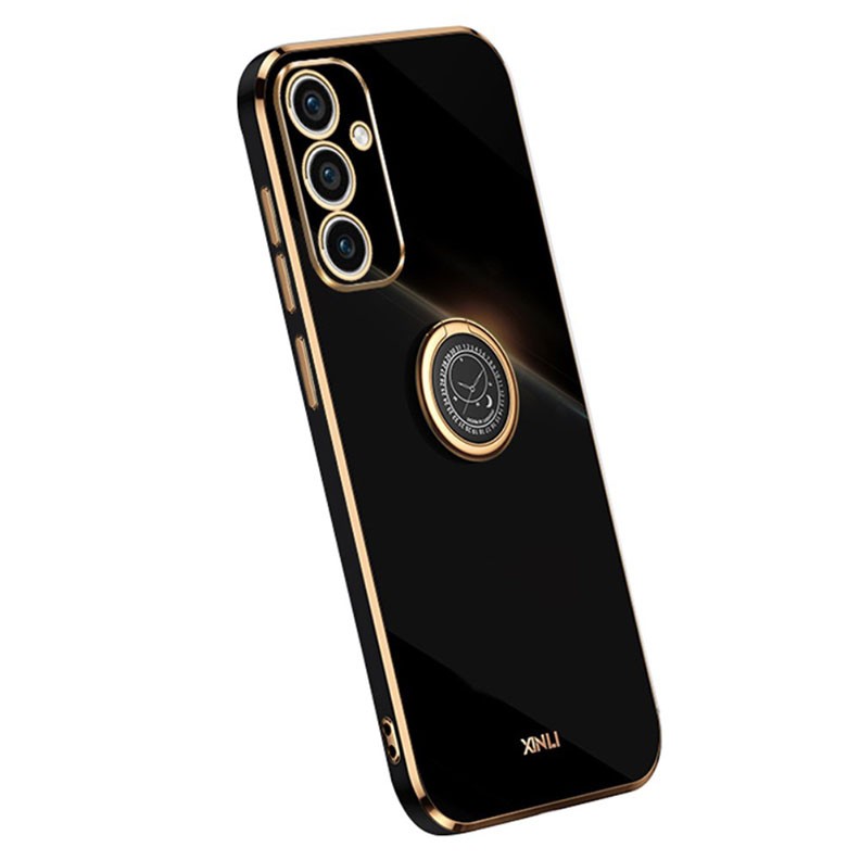 Samsung Galaxy A35 5G XINLI Straight Θήκη Σιλικόνης με Δαχτυλίδι Black