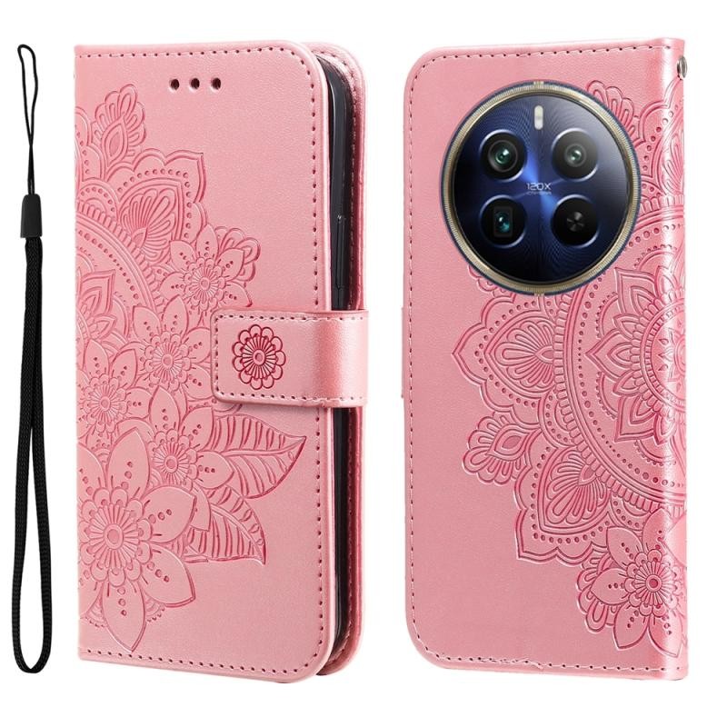 Realme 12 Pro 5G / 12 Pro Plus 5G 7-Petal Flowers Θήκη Πορτοφόλι Rose Gold